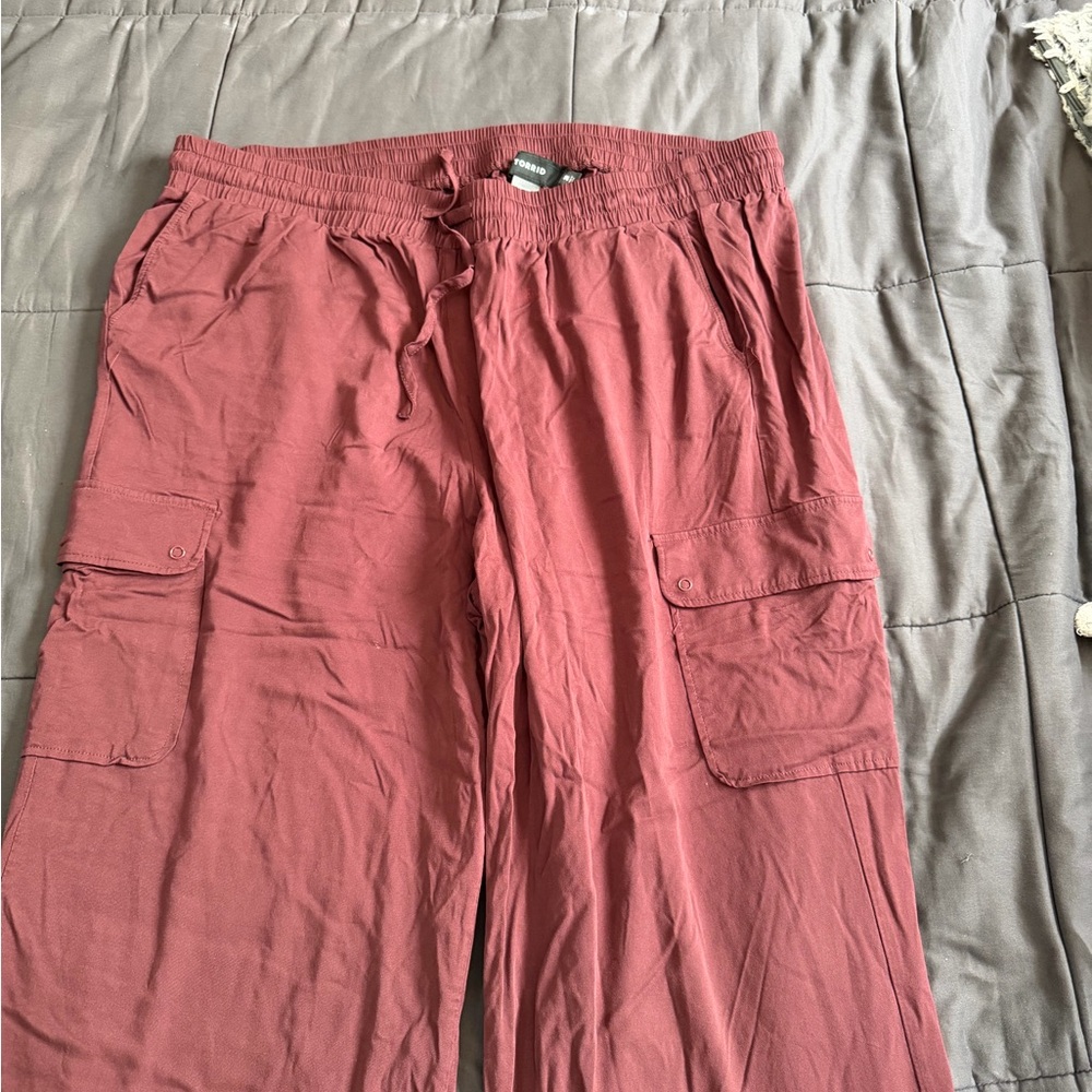 torrid Cargo Track Pants in Dusty Rose